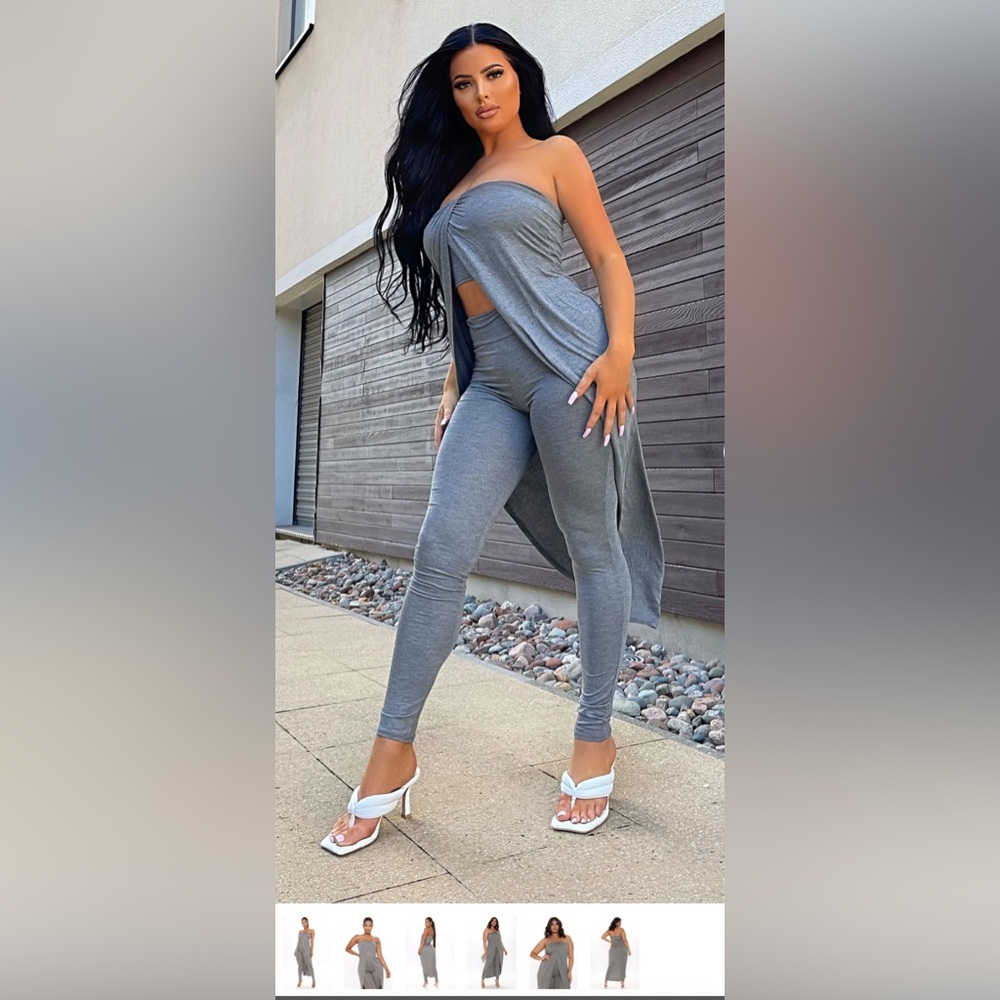Fashion Nova Sassy Tunic Legging Set - Grey/Charcoal